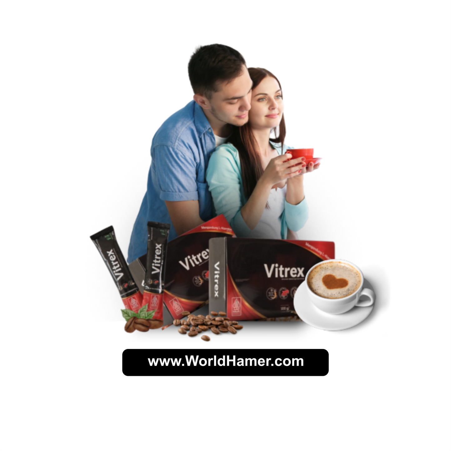 Vitrex Original | Instant Herbal Stamina Coffee for Men with Cordyceps & Ginseng