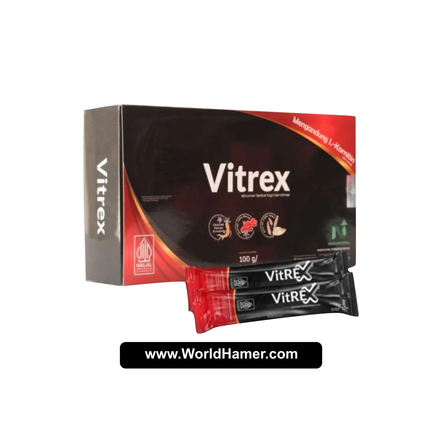 Vitrex Original | Instant Herbal Stamina Coffee for Men with Cordyceps & Ginseng