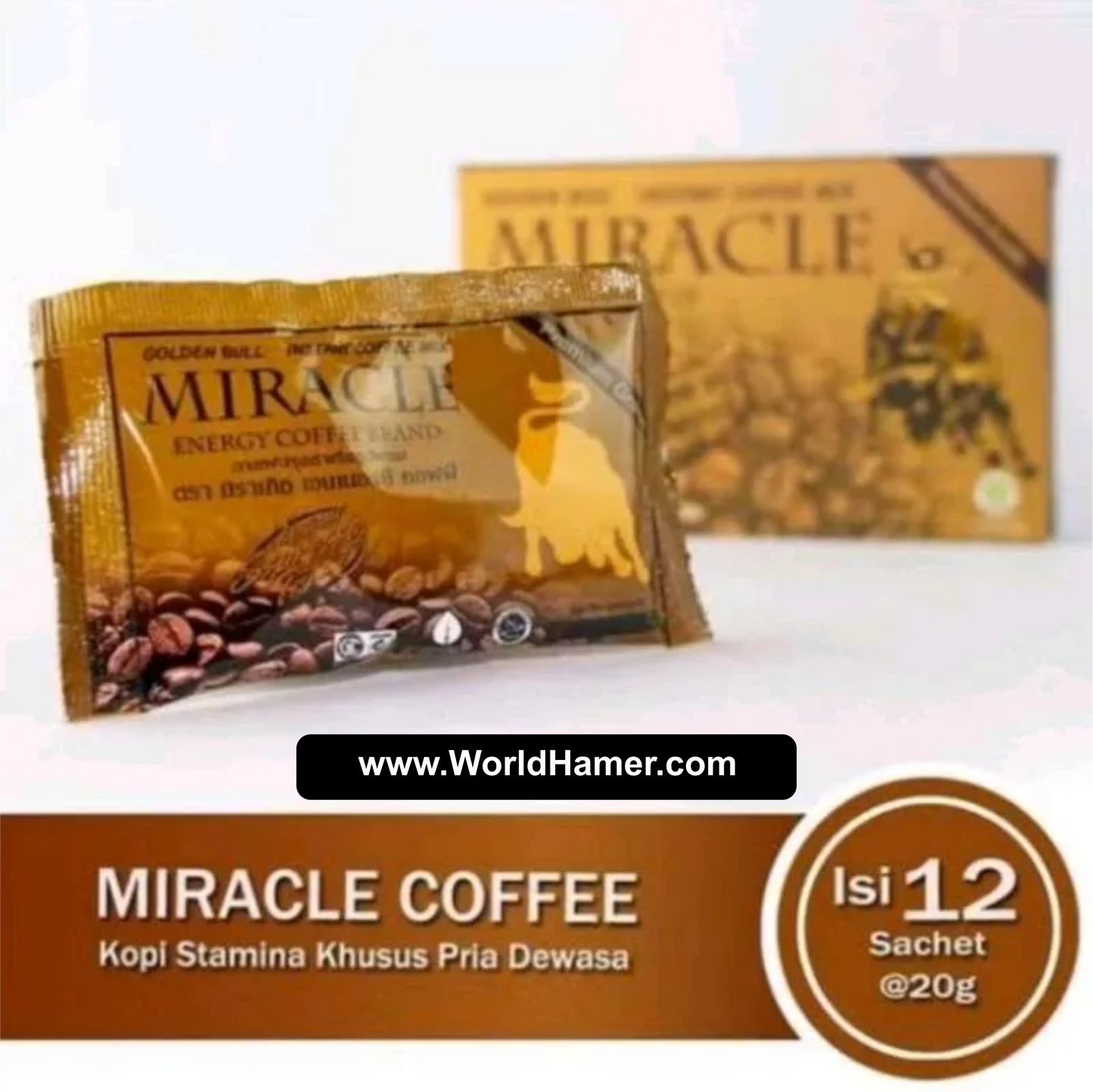 MIRACLE Energy Coffee | Golden Bull Herbal Vitality Booster for Men