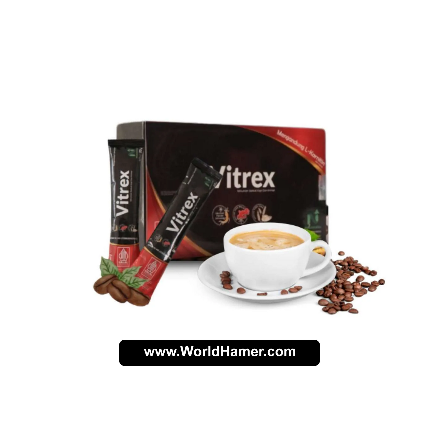 Vitrex Original | Instant Herbal Stamina Coffee for Men with Cordyceps & Ginseng