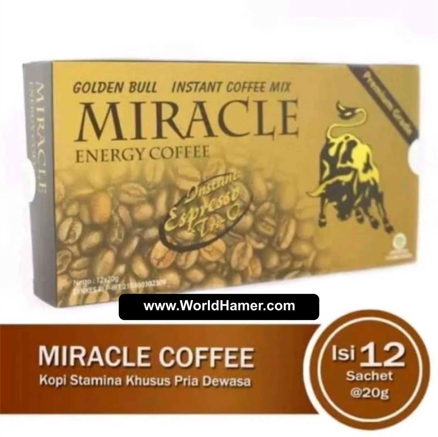 MIRACLE Energy Coffee | Golden Bull Herbal Vitality Booster for Men