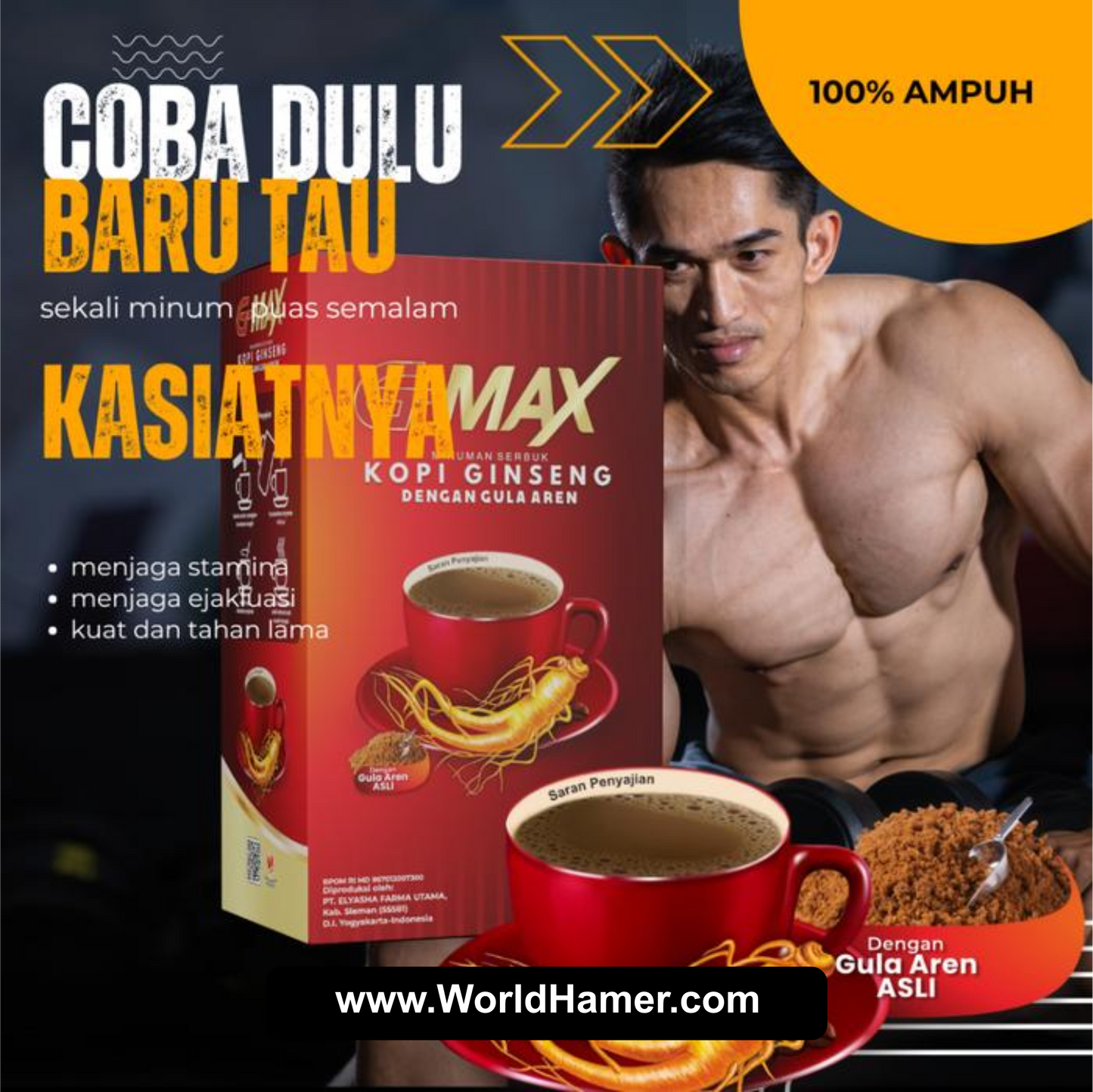G-MAX Ginseng Coffee with Palm Sugar | Natural Energy Booster