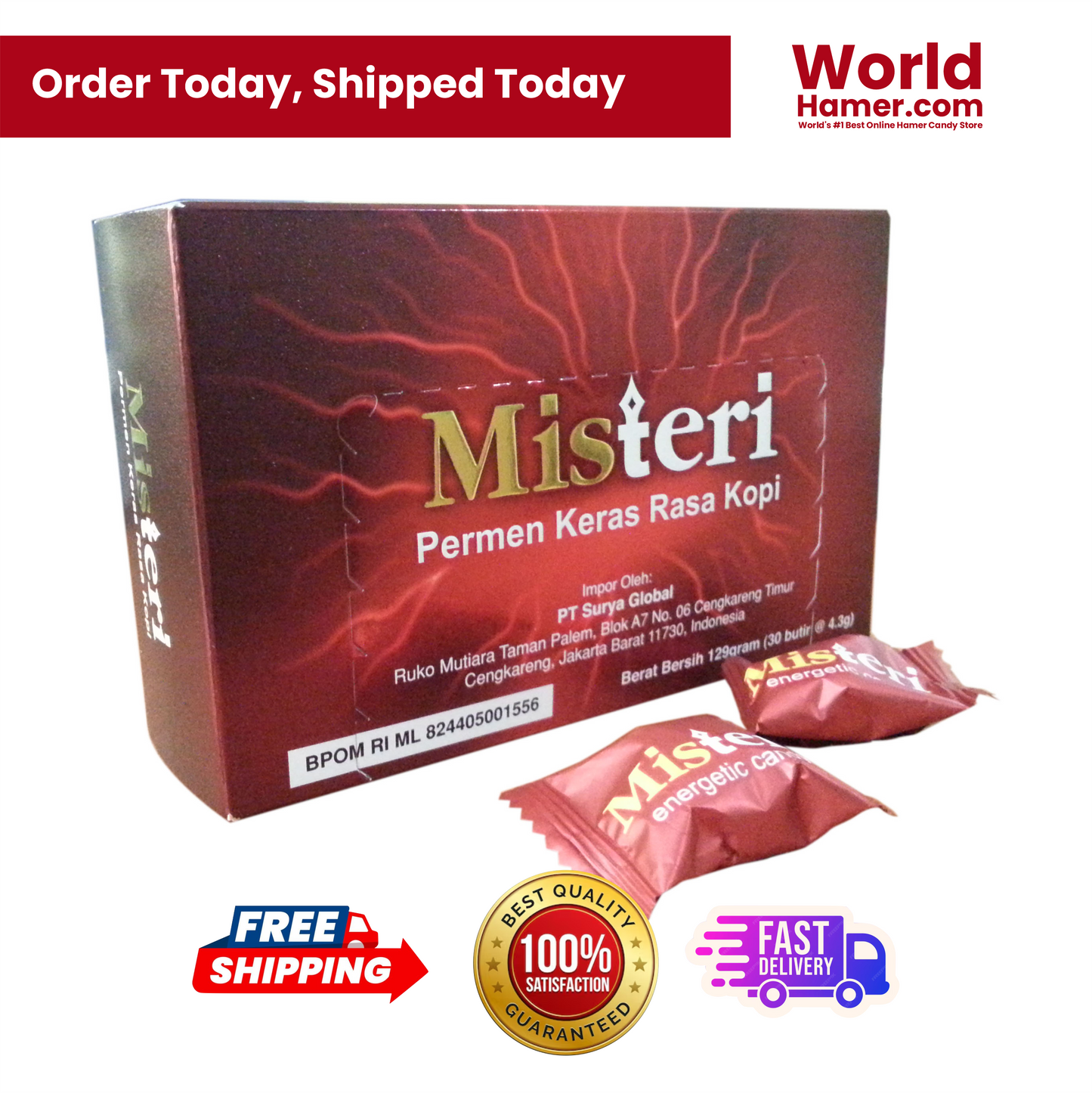 Misteri Coffee Candy – 30 Energetic Herbal Candies for Men’s Vitality & Stamina