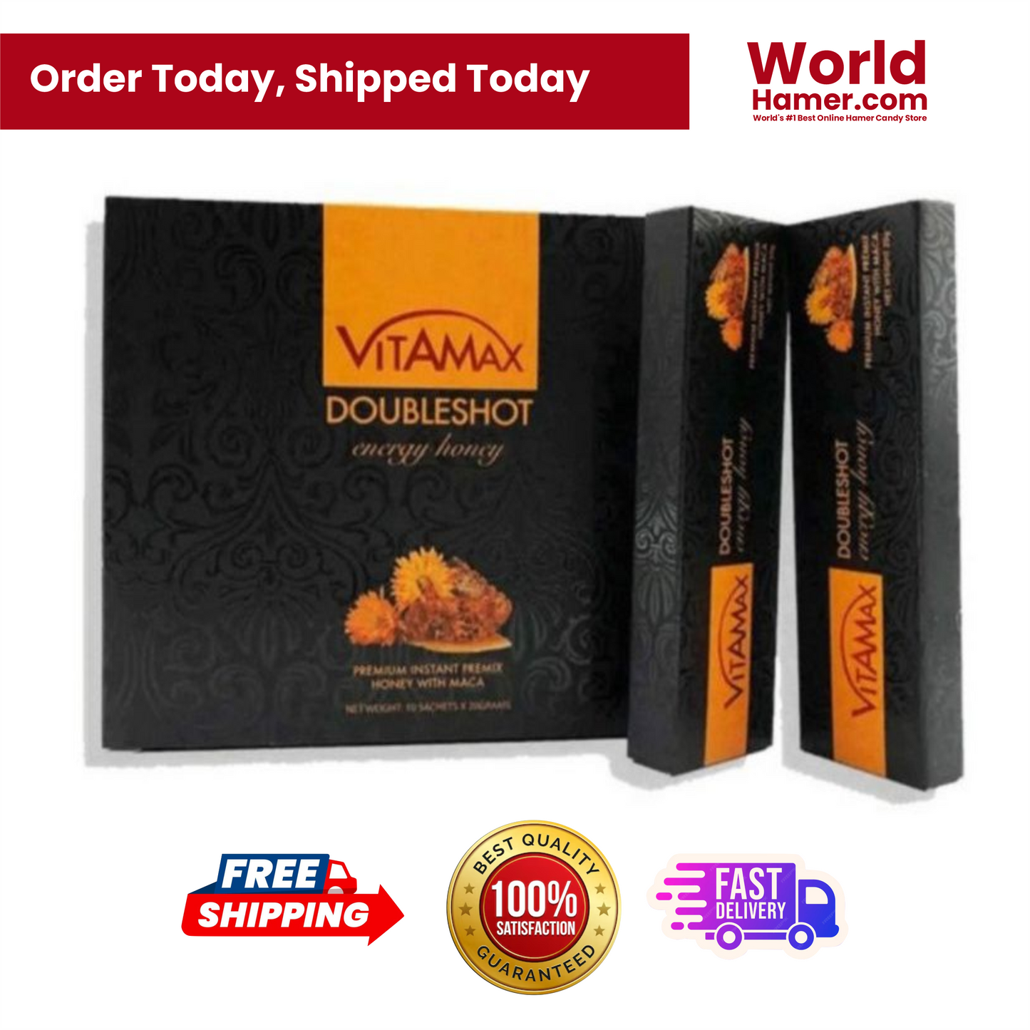 Vitamax Herbal Energy Honey for Men – 10 Sachets – Boost Libido, Stamina & Focus Naturally