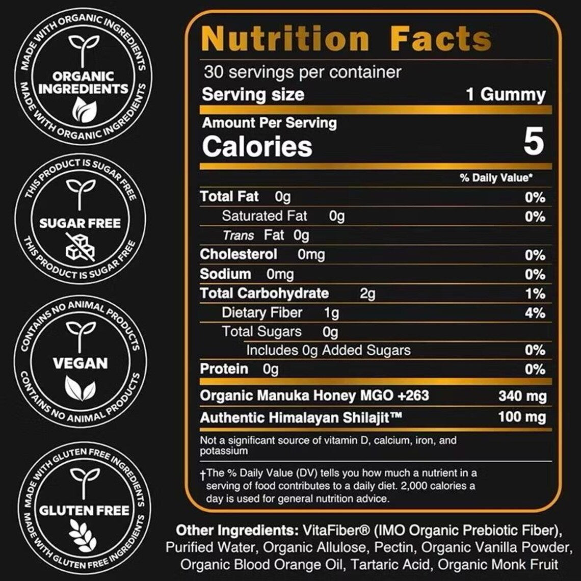 Himalayan Shilajit Gummies – 35 Gummies | Natural Vitality & Energy Booster