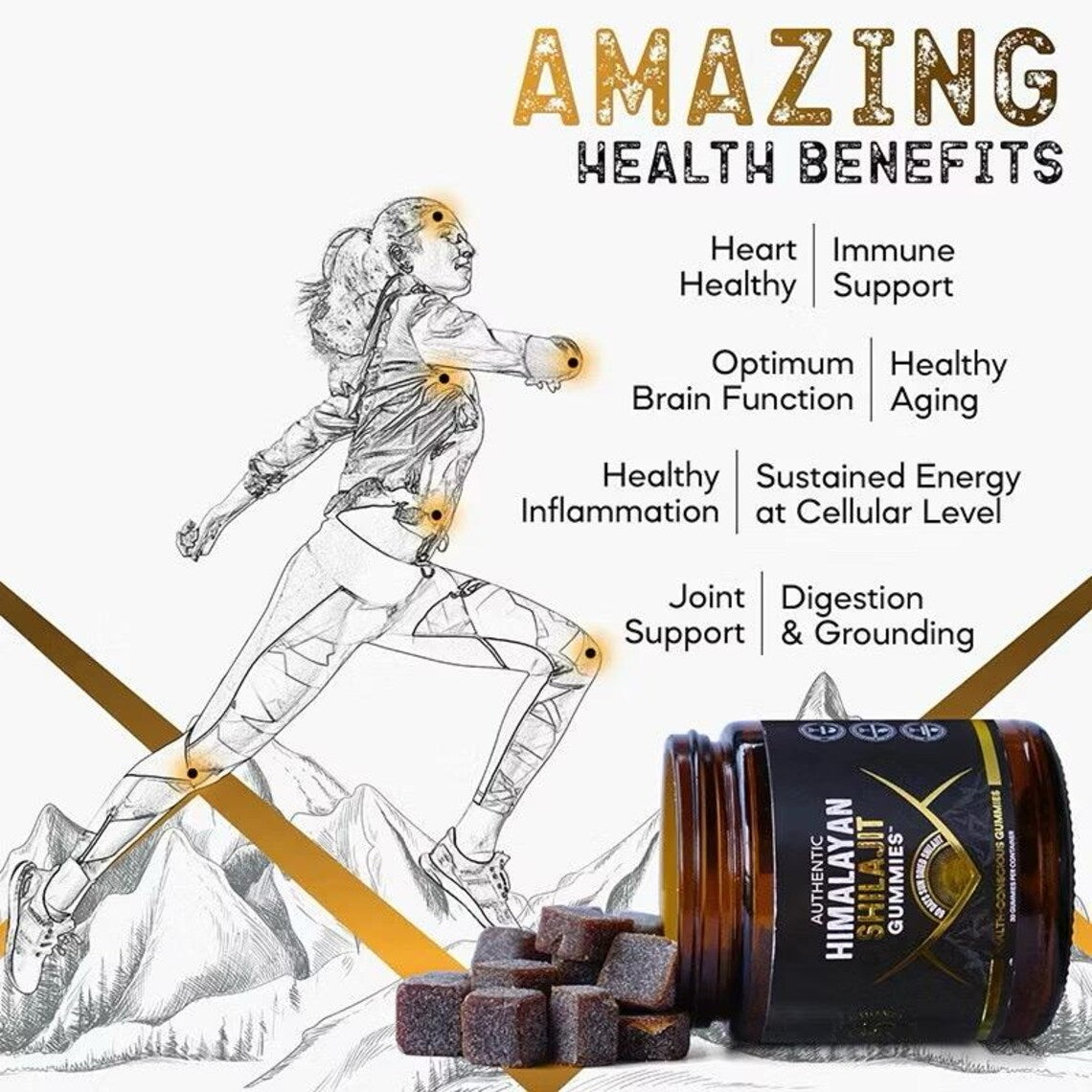Himalayan Shilajit Gummies – 35 Gummies | Natural Vitality & Energy Booster